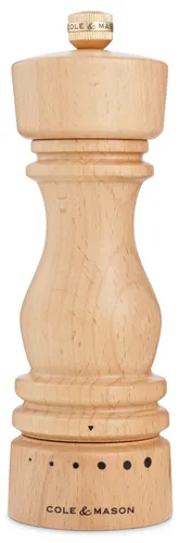 Cole & Mason London Pfeffermühle aus Holz 18 cm mit Präzisionsmahlwerk