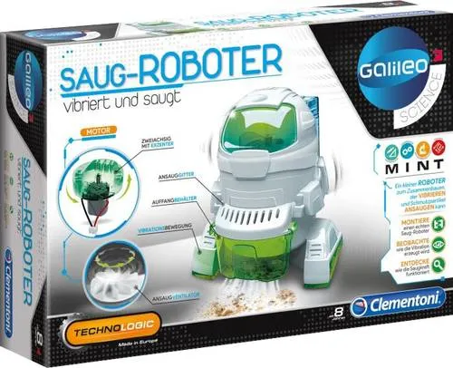 GALILEO Saug-Roboter Experimentierkasten - Experimentierkästen für kreative Köpfe, inklusive illustrierten Anleitungen und einem leistungsstarken Elektro-Motor für das Aufsaugen von Staub und Krümeln.