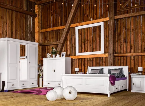 Schlafzimmer Set Doppelbett mit 2 Nachttischen – 5-teiliges Möbelset - Elegantes 5-teiliges Schlafzimmer Set mit Doppelbett, Nachttischen und mehr. Ideal für ein stilvolles Ambiente. Hohe Qualität und zeitloses Design für jeden Raum.