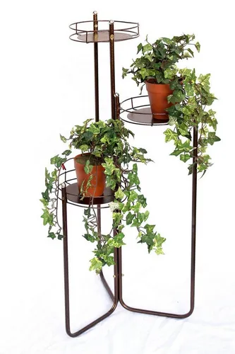 DanDiBo Pflanzentreppe Metall 90 cm - Blumentreppe mit 3 stabilen Ablagen, ideal für Pflanzen und Dekoration. Aus Metall in Kupfer Patina Antik, perfekt für jeden Raum.