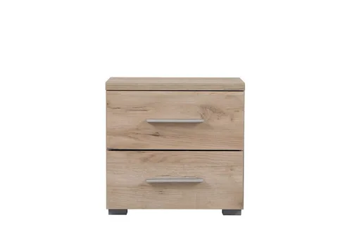 Home affaire Nachtkonsole Uni Nachttisch, Nachtkommode, Nachtschrank, Beistelltisch, Kommode, Platzsparend, 2 Schubladen, Griff