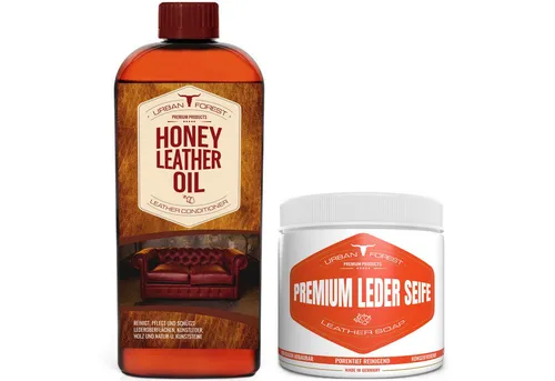 URBAN FOREST Lederseife, Lederöl, Lederreinigung für Glattleder Lederreiniger (2-St. Lederöl, Leder Seife Lederreiniger, Lederseife, Lederreinigung, Ledermöbel, Ledersofa)