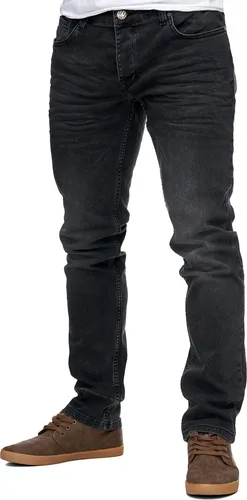 Reslad Herren Slim Fit Stretch-Denim Jeans RS-2063 Schwarz W33/L32 - Jeans im Vintage Look mit hochwertiger Verarbeitung, elastischem Bund und körperbetontem Schnitt für optimalen Tragekomfort.