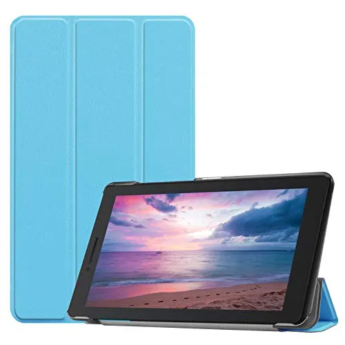 Lobwerk Hülle für Lenovo Tab E8 TB-8304F 8 Zoll Smart Cover Etui mit Standfunktion und Auto Sleep/Wake Funktion Hellblau