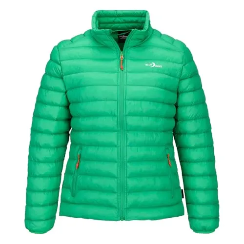 Blue Wave Damen Steppjacke Ornella - Leichte, packbare Jacke in Grün, Größe 40 - Leichte Damen Steppjacke mit modernem Stehkragen, ideal für wechselhaftes Wetter. Praktisch und platzsparend verstaubar im mitgelieferten Beutel. Perfekt für Reisen und aktive Tage.