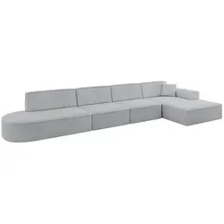 Altdecor Ecksofa, Grau, Textil, 5-Sitzer, 412x165 cm, Wohnzimmer, Sofas & Couches, Wohnlandschaften, Ecksofas