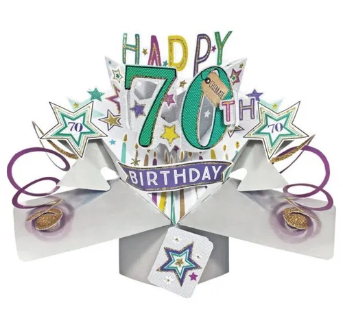 Geese Design-Trends Grußkarten Grußkarte PopUp 'Happy 70th Birthday'