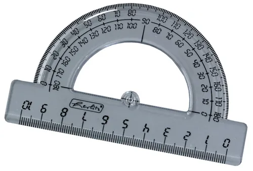 Herlitz 8701500 Winkelmesser 10 cm - Transparenter Halbkreis 180 Grad, ideal für Geometrie und handwerkliche Anwendungen
