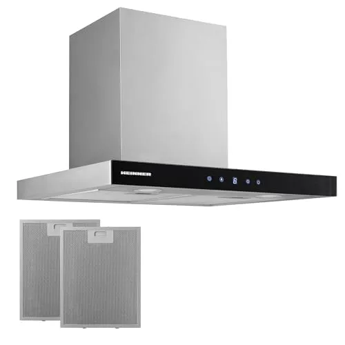 Heinner DCH-650TIX Touch Control Wandhaube 60 cm – Effiziente Dunstabzugshaube aus Edelstahl und schwarzem Glas