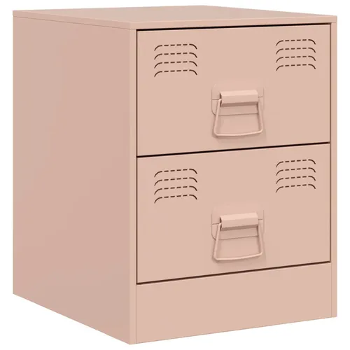 furnicato Nachttisch aus Stahl Rosa 34,5 x 39 x 44 cm
