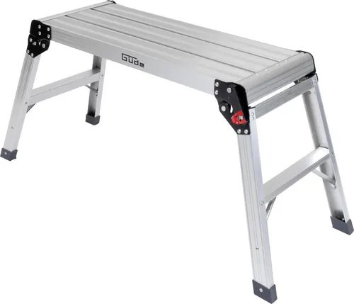 Güde Arbeitsplattform GAAP 760, klappbar und belastbar bis 150kg - Leiter, stabile Aluminium-Arbeitsplattform mit rutschfestem Profil, ideal für sicheres Arbeiten in Höhe und leicht zu transportieren.
