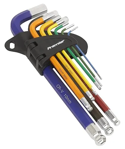 Sealey AK7190 Sechskantschlüssel-Set, metrisch, lang, Kugelkopf, 9-teilig