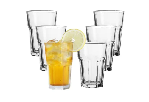 Annastore Longdrinkglas 6 Stück Trinkgläser Wassergläser Saftgläser Limogläser Whiskeygläser, Spülmaschinenfest