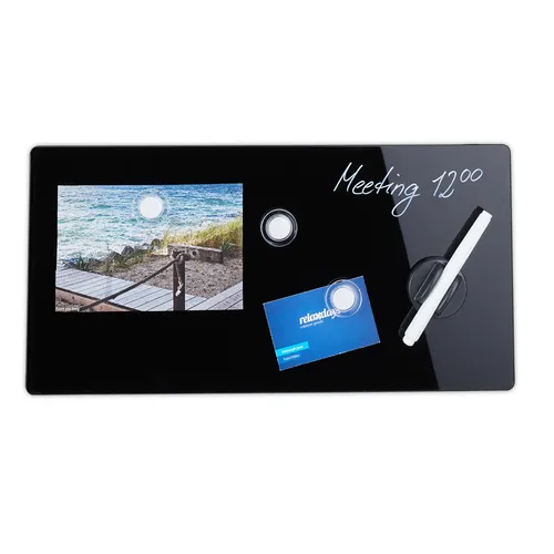 relaxdays Magnettafel Schwarz 20 x 40 cm