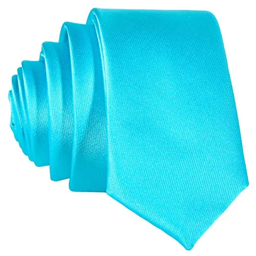 DonDon schmale türkise Krawatte 5 cm
