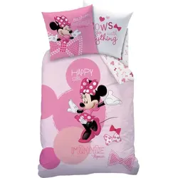 Disney Minnie Mouse Bettwäsche Set - Biber Flanell 80x80 cm 135x200 cm - Hochwertige Disney Minnie Mouse Bettwäsche aus Biber Flanell, bestehend aus 1 Bettbezug (135x200 cm) und 1 Wende-Kopfkissenbezug (80x80 cm). Waschbar bei 40 Grad, ideal für süße Träume!
