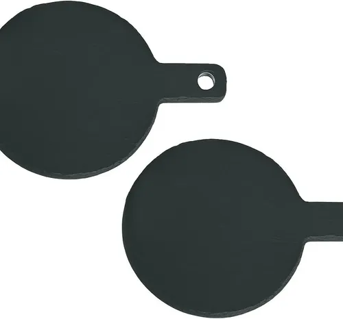 hausleben Servierplatte 2 Stück Schieferplatte rund mit Griff &, (1-tlg), Aufhänger – Ø 23 cm – Stilvoll Servieren & Dekorieren