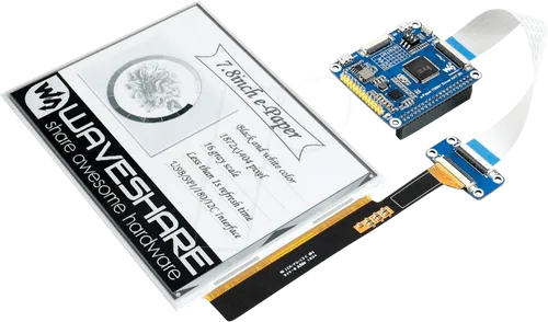 RPI EPA 7.8 - E-Ink Display für Raspberry Pi, 7,8 Zoll - Displays für Raspberry Pi mit 7,8 Zoll E-Ink-Technologie, extrem geringer Stromverbrauch und perfekte Lesbarkeit auch ohne Hintergrundbeleuchtung.