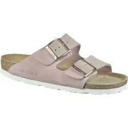 Rohde Damen Sandalen - Klassische Pantoletten mit Kork-Fußbett - Pantoletten für Damen mit bequemem Kork-Fußbett, aus hochwertigem Velourleder, ideal für Sommer und Freizeit.