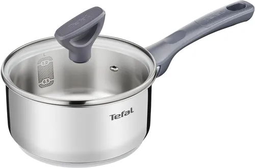 Tefal Daily Cook Stielkasserolle 16 cm - Edelstahl Kasserolle mit verstärktem Boden, geeignet für alle Herdarten, inklusive Induktion. Langlebig und spülmaschinenfest für komfortables Kochen.