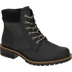 Ecco ELAINA Damen Stiefeletten - elegante schwarz Schnür-Boots - Wanderschuhe mit weichem Fettnubuck-Obermaterial, herausnehmbaren Innensohle und robuster Profilsohle für optimalen Komfort und Stil.