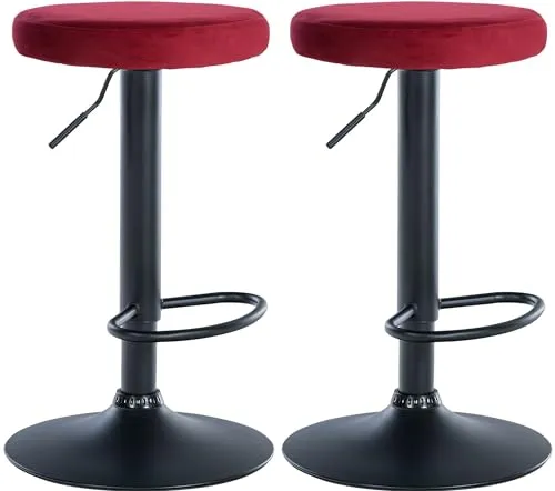 CLP Barhocker Ponte Samt 2er Set in rot von CLP