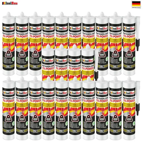 Montagekleber FIX-POWER Baukleber 24 x 300ml Styroporkleber weiß 200kg / 10cm