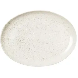 Broste Copenhagen Nordic Vanilla ovale Teller - Eleganter ovaler Teller aus Steingut mit einzigartiger, matten Glasur. Ideal für Desserts oder Hauptgerichte, spülmaschinenfest und handgefertigt für individuelle Farbnuancen.