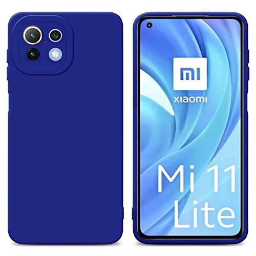 Cadorabo Hülle kompatibel mit Xiaomi Mi 11 LITE (4G 5G) 11 LITE NE Schutzhülle TPU Silikon Case Liquid Design mit Kameraschutz Slim Case Hülle für Xiaomi Mi 11 LITE (4G 5G) 11 LITE NE in Blau