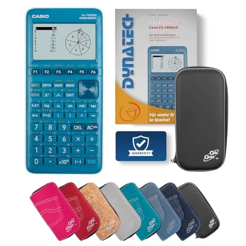 Casio FX-7400GIII Grafikrechner mit CalcCase Schutztasche und Fachbuch