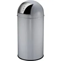 PROREGAL® Mülleimer 40 Liter aus Metall, Grau - Haushaltszubehör mit praktischem Pushdeckel und robustem Inneneimer aus Metall, ideal für eine saubere und stilvolle Müllentsorgung.