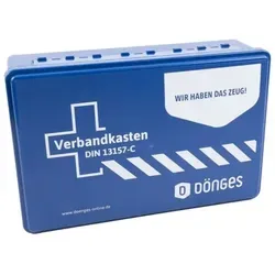 Dönges Erste-Hilfe-Set Betriebsverbandkasten DIN 13157-C mit Wandhalterung - 1. Hilfe - Robuster und schlagfester Kasten aus ABS Kunststoff, ideal für Büro und Werkstatt, inklusive praktischer Wandhalterung für schnellen Zugriff.