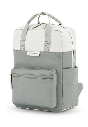 Kapten & Son Bergen Pro Rucksack in Muted Sage - Stylischer 12.6 Liter Rucksack aus Kunstleder und recyceltem Polyester, ideal für Arbeit und Freizeit mit intelligenter Organisation.