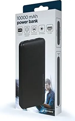 GEMBIRD Powerbank 10.000 mAh 2x USB schwarz