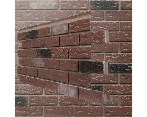 NOVIK Verkleidungspaneel NovikBrick HL Platte 122x47cm 9St. Klinker dunkelrot - Attraktive Wandverkleidung im Klinkerlook, einfache Montage ohne Mörtel, ideal für Innen- und Außenbereiche. Inklusive 9 Platten für ca. 4,27 m². Robuste und pflegeleichte Oberfläche.