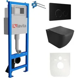 Wc Set Mit Vorwandelement, Wand-wc Und Spülknopf - Lavita