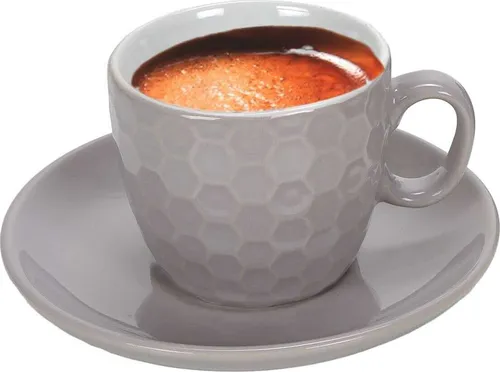 Bubble-Store Espressotasse Espresso-Set - 4-teiliges Keramik-Set im angesagten Retro-Design, dickwandig und lebensmittelecht, ideal für Zuhause und Gastronomie.
