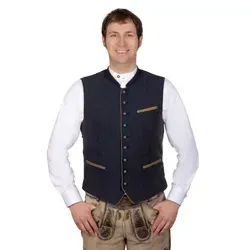 Edelnice Trachtenmode Elegante Trachtenweste Gilet Kilian dunkelblau Gr. 54