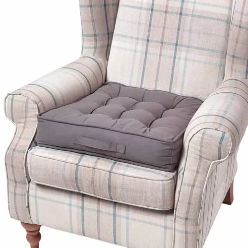 Homescapes Dickes Sitzkissen 50x50 cm grau