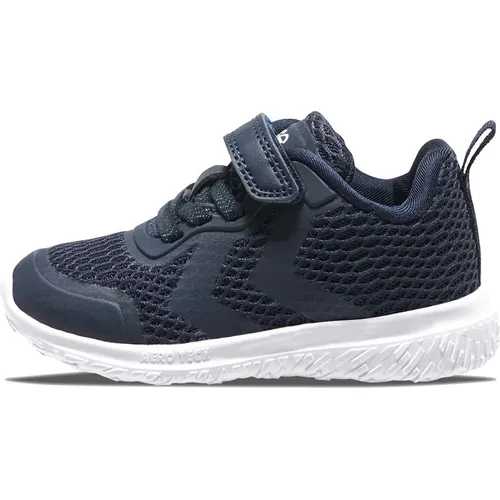 Hummel Unisex Kinder Actus Recycled Jr Sneaker - Black Iris, 28 EU - Nachhaltige Sneaker aus recyceltem Material mit Klettverschluss und Fersenlasche für einfaches Anziehen - ideal für aktive Kinder.