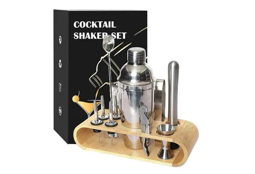 Cocktail Shaker Set: 750 ml Edelstahl Martini Shaker 11 tlg - Sonstiges Küchenzubehör, komplettes Set mit 11 Teilen für perfekte Cocktails zu Hause, aus hochwertigem, rostfreiem Edelstahl für Langlebigkeit und Eleganz.
