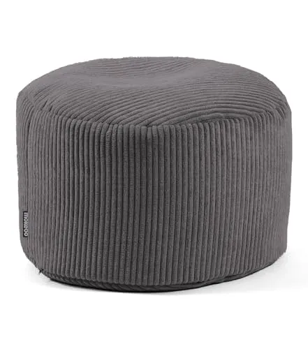 mokebo® Pouf 'Der Faule Lenz' - Kuscheliger Sitzhocker aus Cord - Stilvolle Hocker, hergestellt in Deutschland aus hochwertigen Materialien. Die flexible EPS-Perlen-Füllung passt sich deinem Körper an und sorgt für individuellen Komfort.