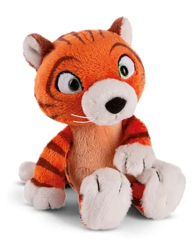 NICI Kuscheltier Tiger Mandarina 18cm - Plüschtier mit Glow in the Dark Augen zum Kuscheln und Liebhaben, Stofftier aus recycelten Materialien – 49788