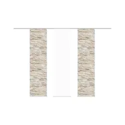 Xxxl Flächenvorhang Wallis, Natur, 60x245 cm - Elegante Schiebegardine - Gardinen & Vorhänge: Der halbtransparente Flächenvorhang 'Wallis' in Naturfarben schafft mit seinem Stein-Dekor und der Seidenoptik eine harmonische Atmosphäre und lässt sanftes Licht ins Zimmer.
