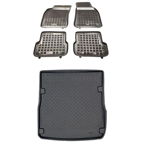 RX03172016-1 Satz Fußmatten und PE Kofferraumwanne für Audi A6 III C6 2004-2011