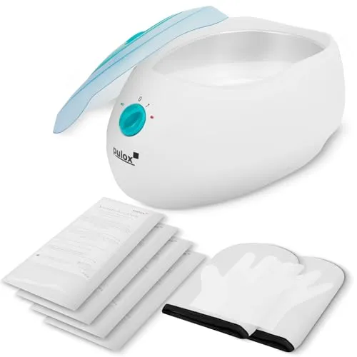 Pulox Paraffinbad Wachsbad mit 4x Wachs - Paraffinbad für Hände, Füße und Ellbogen – bietet hautstraffende Wirkung, spendet Feuchtigkeit und fördert die Durchblutung durch therapeutische Wärme. Ideal für die Hautpflege und Physiotherapie.