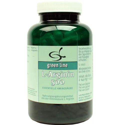L-Arginin 500 Kapseln - 74.4 g - Arzneimittel zur Unterstützung der Durchblutung und Förderung der Muskelregeneration, ideal für Sportler und aktive Lebensstile.