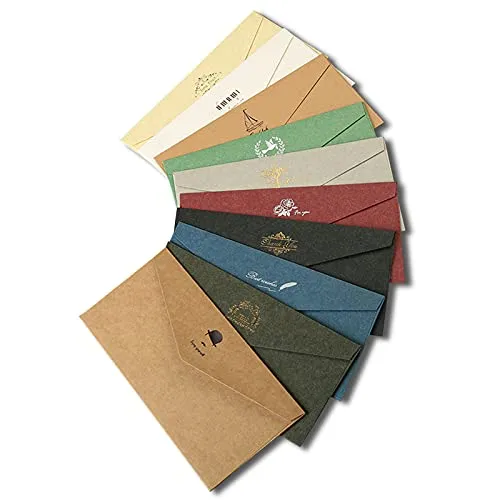 Kytpyi umschläge, 10 stück 22 x 11cm kraftpapier kuverts umschläge einladung vintage umschläge briefumschläge papierumschlägegeschenkumschläge kartonfür geschenk gruß weihnachten valentinstag