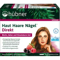 Hübner Haut Haare Nägel Direkt Rotfrucht Flüss.  - Arzneimittel zur Unterstützung von Haut, Haaren und Nägeln mit natürlichem Silicium, Biotin und fruchtigem Geschmack. Praktische Direktsticks für eine einfache Einnahme.