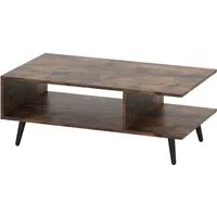 COSTWAY Couchtisch mit Stauraum – Moderner Wohnzimmertisch aus Holz